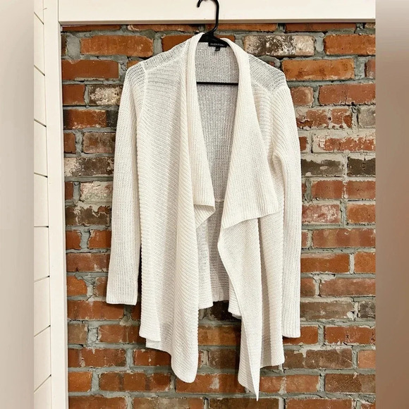 Eileen Fisher 100% Linen White Open-Front Sweater Size S/P - Picture 2 of 8